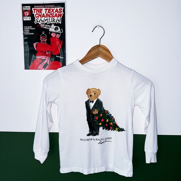 Christmas Polo Bear By Ralph Lauren Kids L/S - Picture 1 of 5